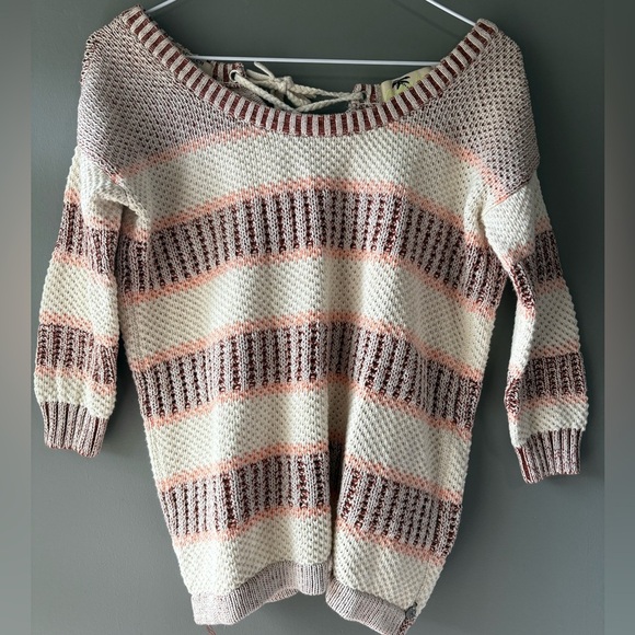 Maison Scotch, size small,Striped Women's Sweater - corset ribbon back - Picture 2 of 9